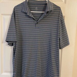 Men's Blue Striped Polo Shirt